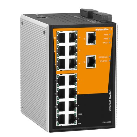 Weidmüller Managed 16 x RJ45 Port Network Switch [1286820000]; 287-5447