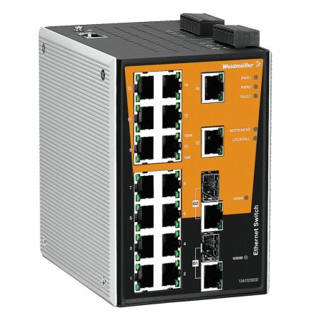 Weidmüller Managed 16 x RJ45 Port Network Switch [1286970000]; 287-5450