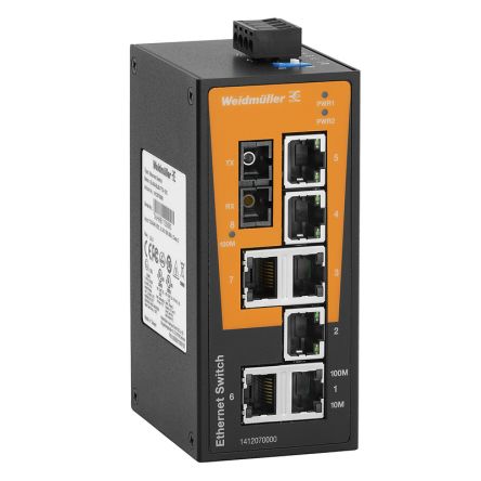 Weidmüller Unmanaged 7 x RJ45 Port Network Switch [1412080000]; 287-5483