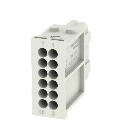 Weidmüller Heavy Duty Power Connector Insert, 10A, Female, ModuPlug Series, 12 Contacts [1428850000]; 287-5487