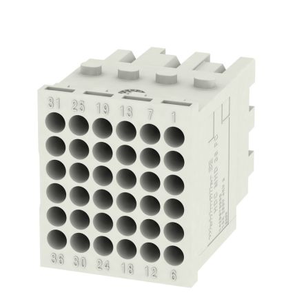 Weidmüller Heavy Duty Power Connector Insert, 10A, Female, ModuPlug Series, 36 Contacts [1428870000]; 287-5489