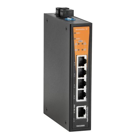 Weidmüller Unmanaged 4 x RJ45 Port Network Switch With PoE [1504320000]; 287-5513