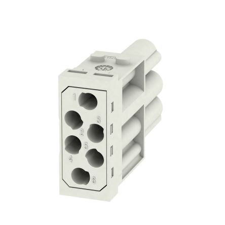 Weidmüller Heavy Duty Power Connector Insert, 16A, Male, ModuPlug Series, 6 Contacts [1505650000]; 287-5515