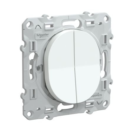 Schneider Electric White, 2 Way, 1 Gang, Ovalis C Series [S320285]; 287-6103