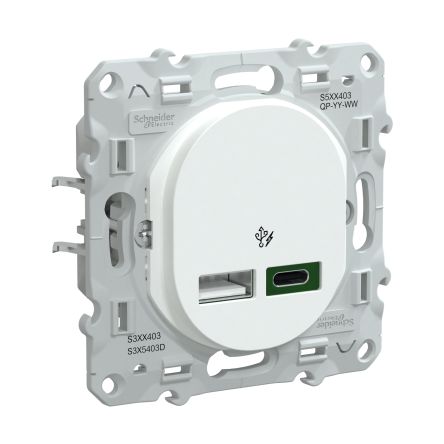 Schneider Electric White, 1 Gang, Ovalis C Series [S320403]; 287-6105