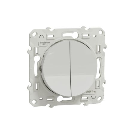 Schneider Electric White Rocker Switch, 2 Way, 1 Gang, Odace [S525214]; 287-6178