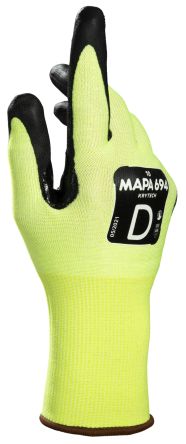 Mapa KRYTECH 694 Yellow Nitrile Assembly, Automotive Industry, Construction, Emergency Services Work Gloves, Size 11 [34694011]; 287-7011