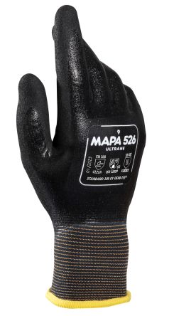 Mapa ULTRANE 526 Black Nitrile Mechanical Protection Work Gloves, Size 7, Nitrile Coating [526  / 3452600 Taille 7]; 287-7272