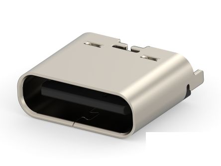 TE Connectivity Straight, Top Mount, Receptacle- Single Port Type C 2 USB C Connector [2480790-1]; 287-7370