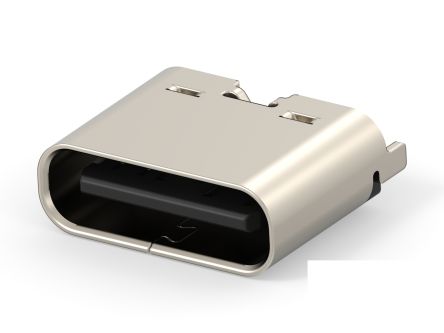 TE Connectivity Straight, Top Mount, Receptacle- Single Port Type C 2 USB C Connector [2480803-1]; 287-7372