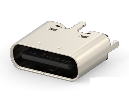 TE Connectivity Straight, Top Mount, Receptacle- Single Port Type C 2 USB C Connector [2480842-1]; 287-7374