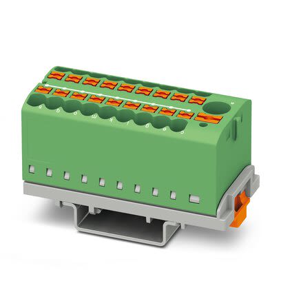 Phoenix Contact Distribution Block, 19 Way, 1 → 6mm², 41A, 690 V, Green [1092935]; 287-7618