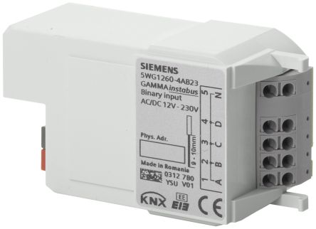Siemens RL 260 Series Input Module for Use with Knx Bus System, Binary, 24 V dc [RL 260/23 / 5WG1260-4AB23]; 287-8607