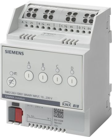 Siemens N 263 Series Input Module for Use with Knx Systems, Digital, 24 V dc [N 263D31 / 5WG1263-1DB31]; 287-8611