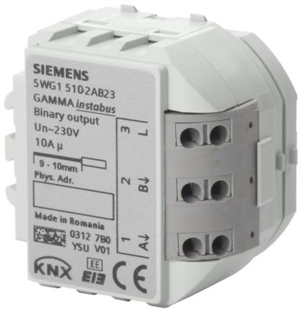 Siemens RS 510 Series Output Module for Use with Ap 118 Control Module Box Or Ap 641 Room Control Box, Binary, 230 V ac [RS 510/23 / 5WG1510-2AB23]; 287-8624