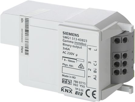 Siemens RL 513 Series Output Module for Use with Ap 118 Control Module Box Or Ap 641 Room Control Box, Relay, 24 V dc [RL 513D23 / 5WG1513-4DB23]; 287-8637