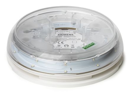Siemens FDSB227 Series Sounder Beacon, 16-33 V dc, IP21C, Ceiling Mount, 71-93dB at 1 Metre [FDSB227-WW-C / S54364-F16-A2]; 287-8822