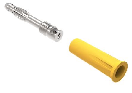 Electro PJP Yellow Male Banana Plug, 4 mm Connector, Screw Termination, 36A, 30/60V ac/dc, Nickel Plating [1010-I-J]; 287-8959