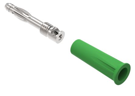 Electro PJP Green Male Banana Plug, 4 mm Connector, Screw Termination, 36A, 30/60V ac/dc, Nickel Plating [1010-I-V]; 287-8961