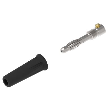 Electro PJP Black Male Banana Plug, 4 mm Connector, Screw Termination, 36A, 30/60V ac/dc, Nickel Plating [1060-I-N]; 287-8964