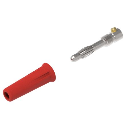 Electro PJP Red Male Banana Plug, 4 mm Connector, Screw Termination, 36A, 30/60V ac/dc, Nickel Plating [1060-I-R]; 287-8965
