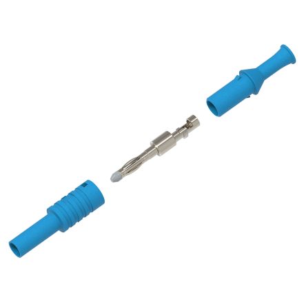 Electro PJP Blue Male Banana Plug, 4 mm Connector, Solder Termination, 36A, 1kV, Nickel Plating [1065/S-Bl]; 287-8967