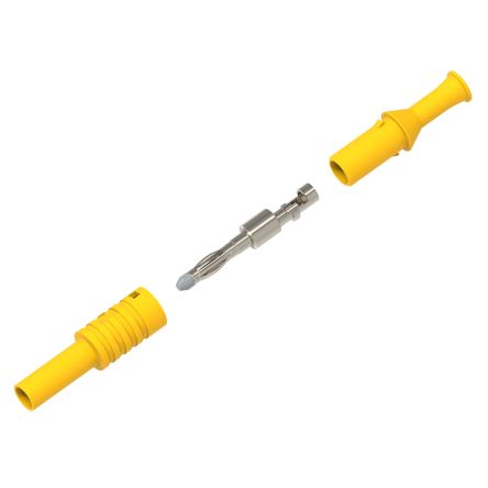Electro PJP Yellow Male Banana Plug, 4 mm Connector, Solder Termination, 36A, 1kV, Nickel Plating [1065/S-J]; 287-8968