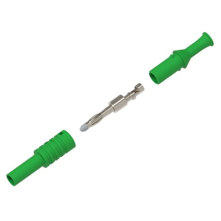 Electro PJP Green Male Banana Plug, 4 mm Connector, Solder Termination, 36A, 1kV, Nickel Plating [1065/S-V]; 287-8970