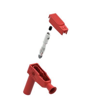 Electro PJP Red Male Banana Plug, 4 mm Connector, Screw Termination, 20A, 1kV, Nickel Plating [1067-R]; 287-8977