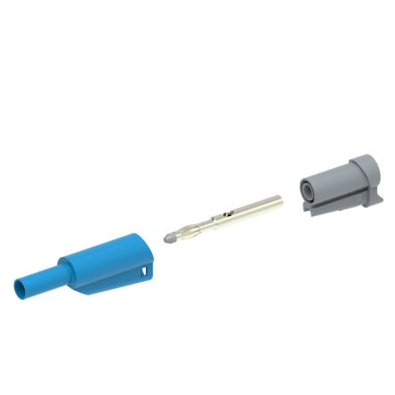 Electro PJP Blue Male Banana Plug, 4 mm Connector, Solder Termination, 20A, 1kV, Nickel Plating [1076/S-Bl]; 287-8979
