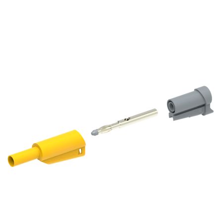 Electro PJP Yellow Male Banana Plug, 4 mm Connector, Solder Termination, 20A, 1kV, Nickel Plating [1076/S-J]; 287-8980