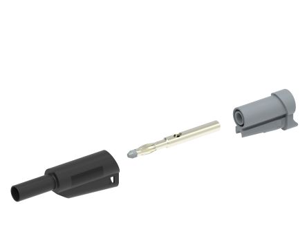 Electro PJP Black Male Banana Plug, 4 mm Connector, Solder Termination, 20A, 1kV, Nickel Plating [1076/S-N]; 287-8981