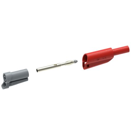 Electro PJP Red Male Banana Plug, 4 mm Connector, Solder Termination, 20A, 1kV, Nickel Plating [1076/S-R]; 287-8982