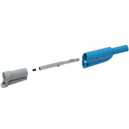 Electro PJP Blue Male Banana Plug, 4 mm Connector, Screw Termination, 20A, 1kV, Nickel Plating [1076-Bl]; 287-8983