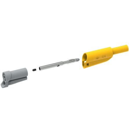 Electro PJP Yellow Male Banana Plug, 4 mm Connector, Screw Termination, 20A, 1kV, Nickel Plating [1076-J]; 287-8985