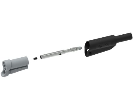 Electro PJP Black Male Banana Plug, 4 mm Connector, Screw Termination, 20A, 1kV, Nickel Plating [1076-N]; 287-8986