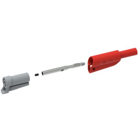 Electro PJP Red Male Banana Plug, 4 mm Connector, Screw Termination, 20A, 1kV, Nickel Plating [1076-R]; 287-8987