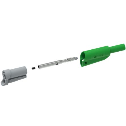 Electro PJP Green Male Banana Plug, 4 mm Connector, Screw Termination, 20A, 1kV, Nickel Plating [1076-V]; 287-8988