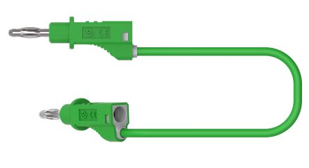 Electro PJP Plug, 12A, 30/60V ac/dc, Green, 100cm Lead Length [2110-100V]; 287-8993