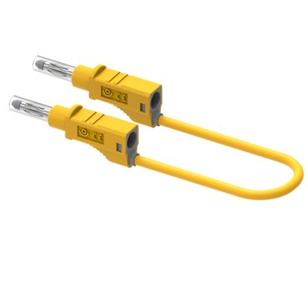Electro PJP Plug, 12A, 600V, Yellow, 100cm Lead Length [2210/600V-100J]; 287-9004