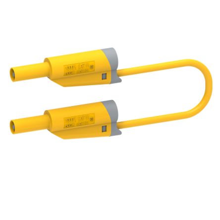 Electro PJP Plug, 12A, 1kV, Yellow, 1m Lead Length [2710-IEC-100J]; 287-9046