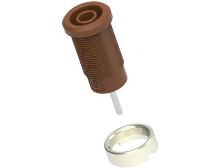 Electro PJP Brown Female Banana Socket, 4 mm Connector, Pin Termination, 36A, 1kV, Nickel Plating [3267-I-Bn]; 287-9058