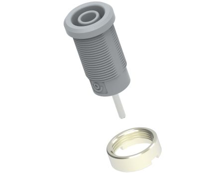 Electro PJP Grey Female Banana Socket, 4 mm Connector, Pin Termination, 36A, 1kV, Nickel Plating [3267-I-G]; 287-9059
