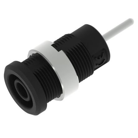 Electro PJP Black Female Banana Socket, 4 mm Connector, Pin Termination, 36A, 1kV, Nickel Plating [3267-I-N]; 287-9061