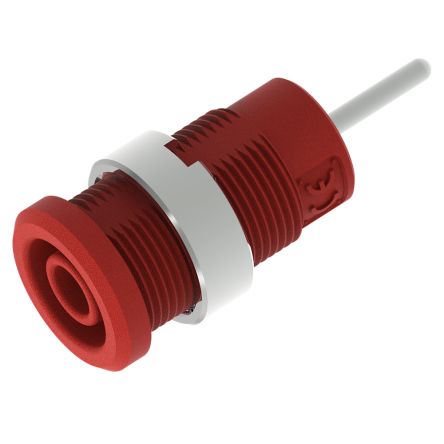 Electro PJP Red Female Banana Socket, 4 mm Connector, Pin Termination, 36A, 1kV, Nickel Plating [3267-I-R]; 287-9062