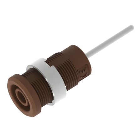 Electro PJP Brown Female Banana Socket, 4 mm Connector, Pin Termination, 36A, 1kV, Nickel Plating [3269-I-Bn]; 287-9065