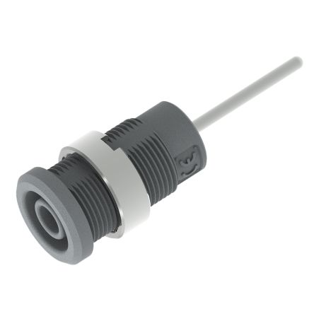 Electro PJP Grey Female Banana Socket, 4 mm Connector, Pin Termination, 36A, 1kV, Nickel Plating [3269-I-G]; 287-9067