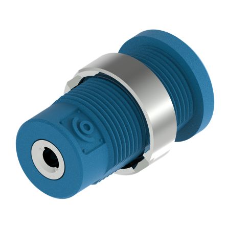 Electro PJP Blue Female Banana Socket, 4 mm Connector, M3 Thread Termination, 36A, 1kV, Nickel Plating [3273-I-Bl]; 287-9071