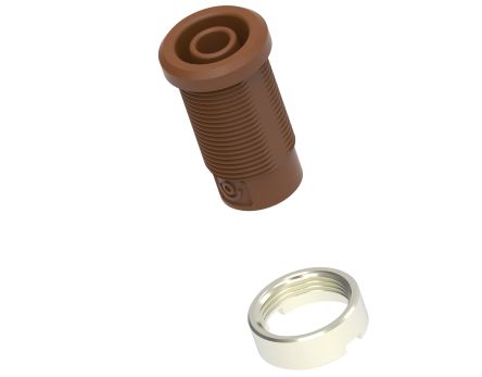 Electro PJP Brown Female Banana Socket, 4 mm Connector, M3 Thread Termination, 36A, 1kV, Nickel Plating [3273-I-Bn]; 287-9073