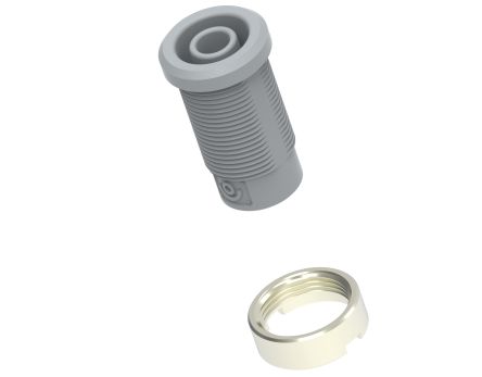 Electro PJP Grey Female Banana Socket, 4 mm Connector, M3 Thread Termination, 36A, 1kV, Nickel Plating [3273-I-G]; 287-9074